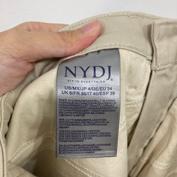 New NYDJ size 4 Cream Tan Relaxed Straight Leg Jeans - Picture 4 of 11